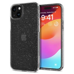 Гръб Spigen Liquid Crystal Glitter за iPhone 15 Plus - Прозрачен/блестящ