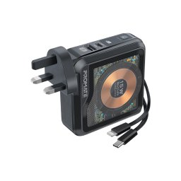 Външна батерия ProMate TRANSMAG-20PRO MagSafe 10000mAh, 15W WC, 22,5W PD, QC 3.0 - Черна