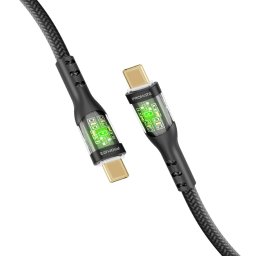 Data cable ProMate TRANSLINE-CC Type C към Type C, 60W PD, 120см - Черен