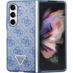 Гръб Гръб Guess 4G PU Leather Triangle Case за Samsung Galaxy Z Fold 5 - Син