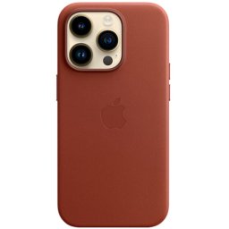 Оригинален гръб Apple Leather Magsafe Cover за iPhone 14 Pro - Umber Browн, MPPK3ZM/A