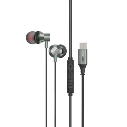 Слушалки ProMate SILKEN-C.GREY In-Ear HD, Wired Mono, Music and Call, 120mm, Type-C - Сиви
