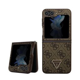 Гръб Guess 4G PU Leather Triangle Case за Samsung Galaxy Z Flip 5 - Кафяв