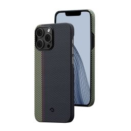 Гръб Pitaka Fusion Weaving MagEZ Case 3 за iPhone 14 Pro Max- Черно/зелен