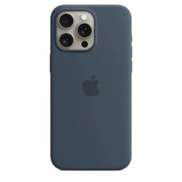 Оригинален гръб Apple Silicone Magsafe Cover за iPhone 15 Pro Max - Storm Blue, MT1P3ZM/A
