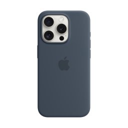 Оригинален гръб Apple Silicone Magsafe Cover за iPhone 15 Pro - Storm Blue, MT1D3ZM/A