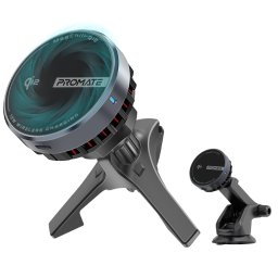 Безжична стойка за кола ProMate, MagChill-Qi2 15W Qi2 Certified Wireless Charging Car Mount with Phone Cooling Feature, MagSafe Compatible, For Dashboard,Windshield and AC Vent