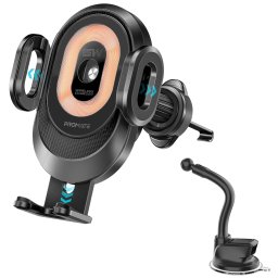 Безжична стойка за кола ProMate, PowerMount-2 Wireless 15W Transparent Motorized auto clamping Phone Charger Car Mount, w/ AC vent mount and Gooseneck Mount