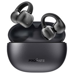 Bluetooth слушалки ProMate, AirClip.Black High Fidelity BT V5.4 OWS Earbuds, Intellitouch, 12mm Driver Diameter, IPX4 Rating, 28hrs Playtime - Черни
