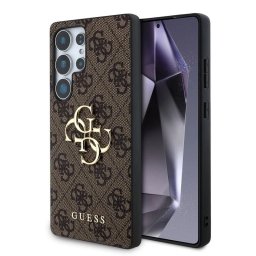 Гръб Guess за Samsung Galaxy S25 Ultra, PU, 4G Metal Logo Case, Кафяв