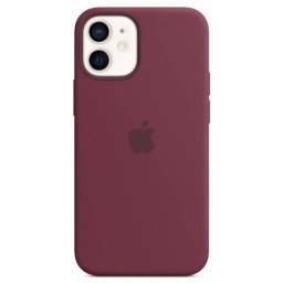 Оригинален гръб Apple Silicone Magsafe Cover for iPhone 12 Mini - Plum, MHKQ3ZE/A