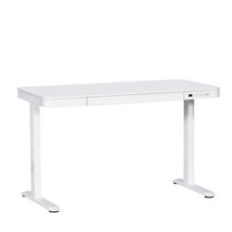 Компютърно бюро Carmen CR-118 E, ПДЧ, 1400 x 72-121 x 700 mm, сензор против сблъсък, регулируема височина с запаметяване на 4 различни позиции, 1x USB-А/1x USB-C портове, бяло
