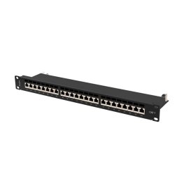 Lanberg patch panel 24 port 1U 19" CAT.7 ftp with cable organizer shielded