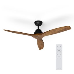 Klarstein Santa Elena 52", Ø 132 см таванен вентилатор, 9 060 м³/ч, перки от истинско дърво, 6 настройки на скоростта, дистанционно управление (VTS14-SntEln-CF-Wlnt)