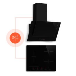 Klarstein Индукционен котлон HaloSync с абсорбатор | 4 зони за готвене | 8400 W | 632 м³/ч | 60 см (CGCH2-KL-HS-60cm-Blk)