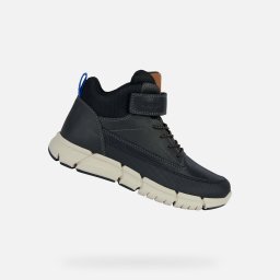 Black boys' ankle boots Geox Flexyper - Boys