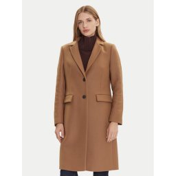 Tommy Hilfiger Вълнено палто WW0WW46547 Бежов Regular Fit