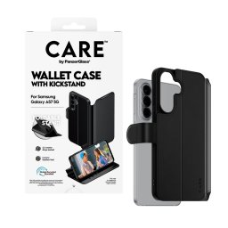 Калъф CARE by PanzerGlass за Samsung Galaxy A57 5G, Wallet Case w. Kickstand - Черен