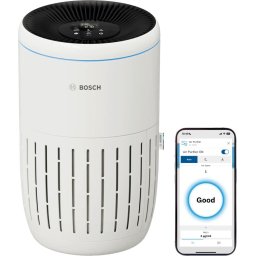 Пречиствател за въздух Bоsch AIR 2000I, CADR 180м3/ч, Предфилтър, HEPA H13 филтър, Филтър с активен въглен, Сензор за прах, Таймер, Бял