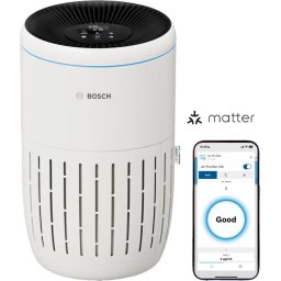 Пречиствател за въздух Bosch Air 4000I, CADR 300м3/ч, Предфилтър, HEPA H13 филтър, Филтър с активен въглен, Сензор за прах, Таймер, Бял