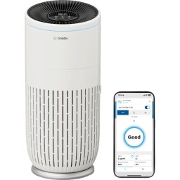 Пречиствател за въздух Bosch Air 6000I, CADR 600м3/ч, Предфилтър, HEPA H13 филтър, Филтър с активен въглен, Антибактериален филтър, Сензор за температура и влажност, Сензор за прах, Бял