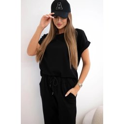 Kesi Włoski Cotton set blouse + trousers black