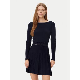 Morgan Плетена рокля 251-RMCLO Тъмносин Slim Fit