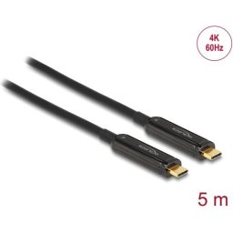 Оптичен видео кабел DeLock, USB-C, 4K 60 Hz, 5m