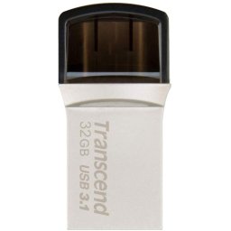 Transcend 32GB JETFLASH 890S, USB 3.1 Type C, Silver Plating