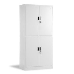 Метален шкаф Carmen CR-1246 J, 3x рафтове, 2x шкафове, прахово боядисан, метален, товаропоносимост на един рафт 40kg, регулируема височина на рафтове, сив
