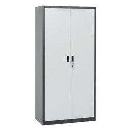 Метален шкаф Carmen CR-1226 L SAND, 3x рафтове, прахово боядисан, метален, заключване на вратите, товаропоносимост на един рафт 40kg, регулируема височина на рафтове, черен-сребърен