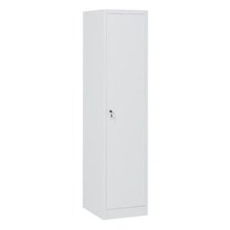 Метален шкаф Carmen CR-1291 GR, 2x рафтове, 1x шкафове, 2x лост за закачалки, прахово боядисан, метален, заключване на вратите, товаропоносимост на един рафт 40kg, вентилационен отвор, сив