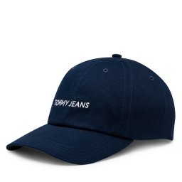 Шапка с козирка Tommy Jeans Linear Logo AW0AW15845 Тъмносин