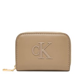 Портфейл Calvin Klein Bold Ck Medium Zip Around LV04F1154G Бежов