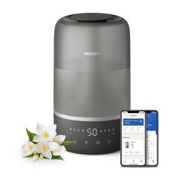 Овлажнител за въздух Philips HU1510/03, 3 l резервоар, подходящ за помещения с площ до 41m², 3 скорости, таймер, сив