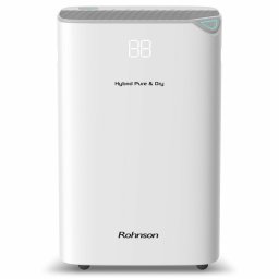 Обезвлажнител Rohnson Hybrid Pure & Dry R-91020, капацитет за изсушаване (30 °C и 80% RH): 20 l на ден, вместимост на резервоара за вода 2.8 l, подходящ за пространства до 120 m², филтър за прах, бял