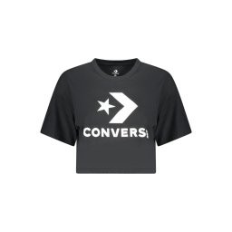 Дамска черна тениска с къс ръкав Converse