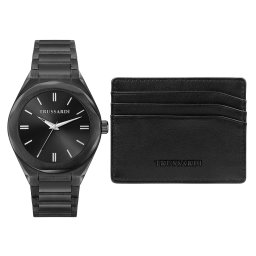 Сет часовник и калъф за карти Trussardi R2453156007 Черен