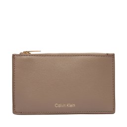 Портфейл Calvin Klein Foil Logo Top Zip Cardcase LV04F1090G Бежов