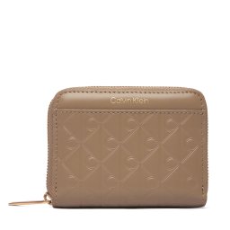 Портфейл Calvin Klein Emblem Aop Embossed Zip Around LV04F1081G Бежов