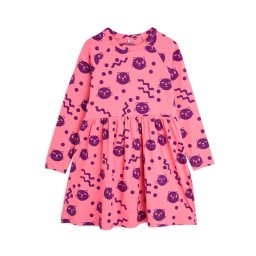 MINI RODINI Ежедневна рокля Squiggly Cats 2515010628 Розов Regular Fit