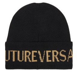 Шапка Versace Jeans Couture Big Beanie 79YAZK40 Черен