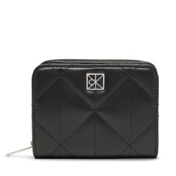 Портфейл Calvin Klein Quilted Flap Zip Around LV04F1124G Черен