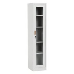 Метален шкаф Carmen CR-1001 L, 4x рафтове, прахово боядисан, метален, заключване, товаропоносимост на един рафт 40kg, сив