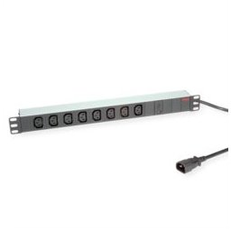 Разклонител Roline 19.07.1629, 19", 8x IEC-320-C13, 2м, IEC-320-C14 конектор, черен