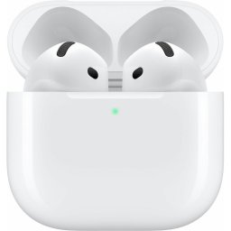 Слушалки Apple AirPods 4, безжични, Bluetooth, микрофон, Apple H2 чип, Adaptive EQ, до 5 часа време на работа, IP54 водоустойчивост, бели