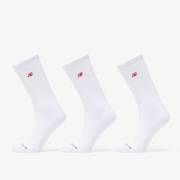 Чорапи New Balance Red Patch Logo Crew Socks 3-Pack White M