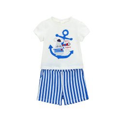 Original Marines Комплект тишърт и панталонки DFP6041BM Бял Regular Fit