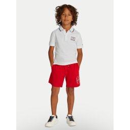 Tommy Hilfiger Тениска с яка и копчета KB0KB09524 D Бял Regular Fit