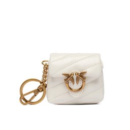 PINKO Ключодържател Airpods Love Puff Microfiber Shiny Calf AI 25-26 PCPL 105869 A370 Бял